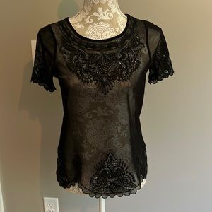 Express embellished sheer top